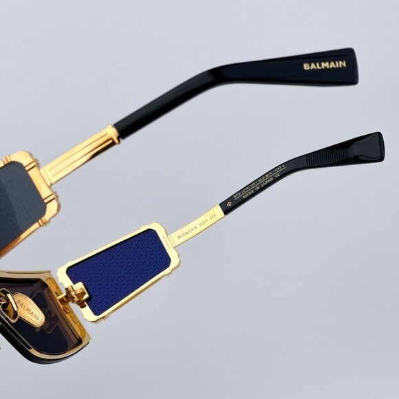 Balmain WONDER BOY-III BPS-127A Women BRAND NEW Sunglasses Titanium Gold Shield - Picture 9 of 14